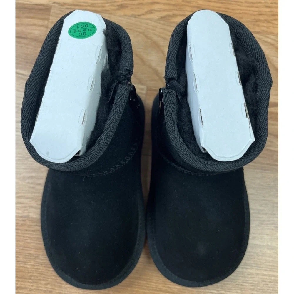 Koolaburra by UGG Koola Mini Black Shearling Style Boots Toddler Size 6 NEW